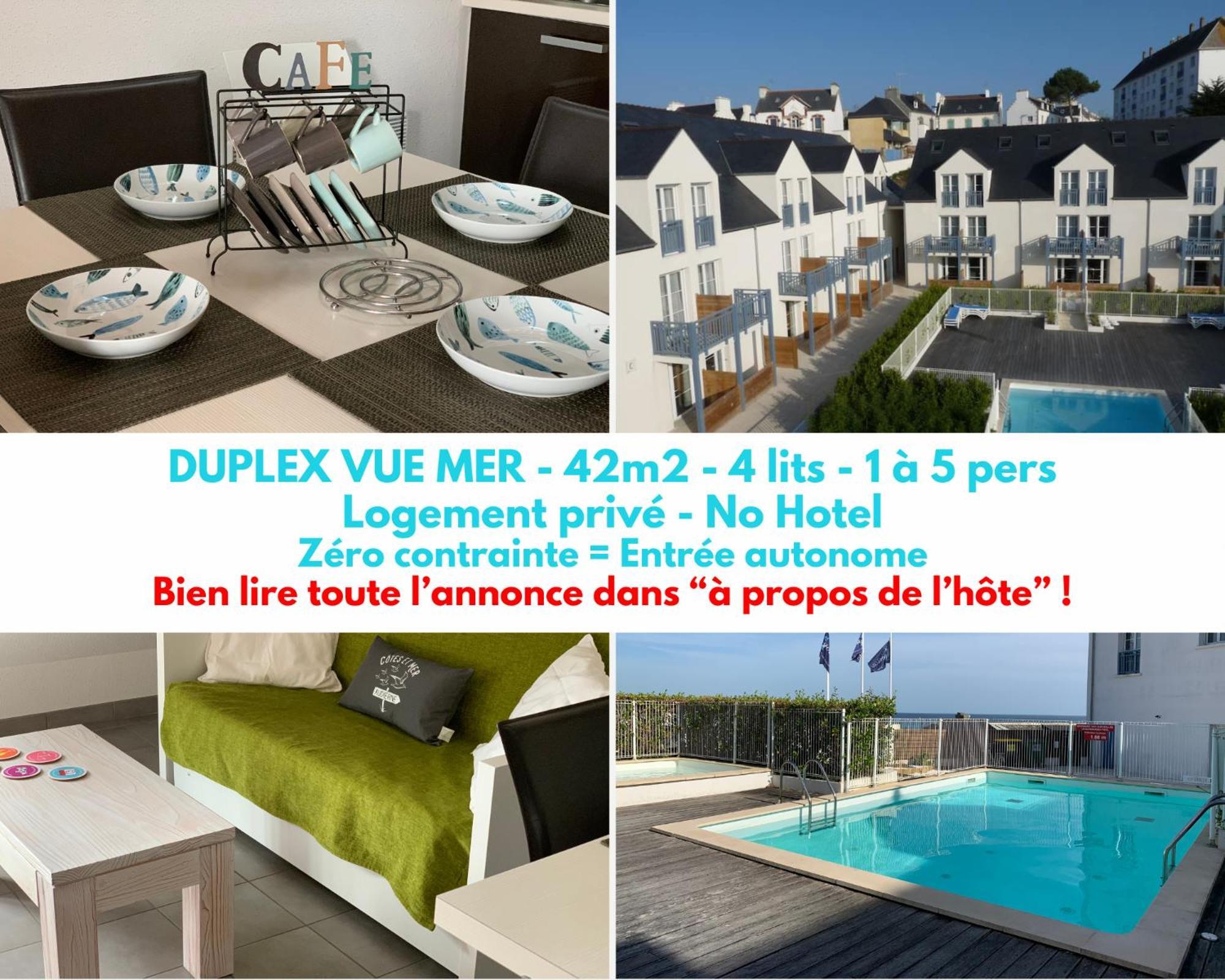 Duplex Vue Mer - Plage A 100M- 4 Lits - Parking Sous Sol 奥迪耶纳 外观 照片